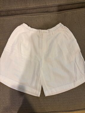 Aerie White Flat-Front Casual Shorts